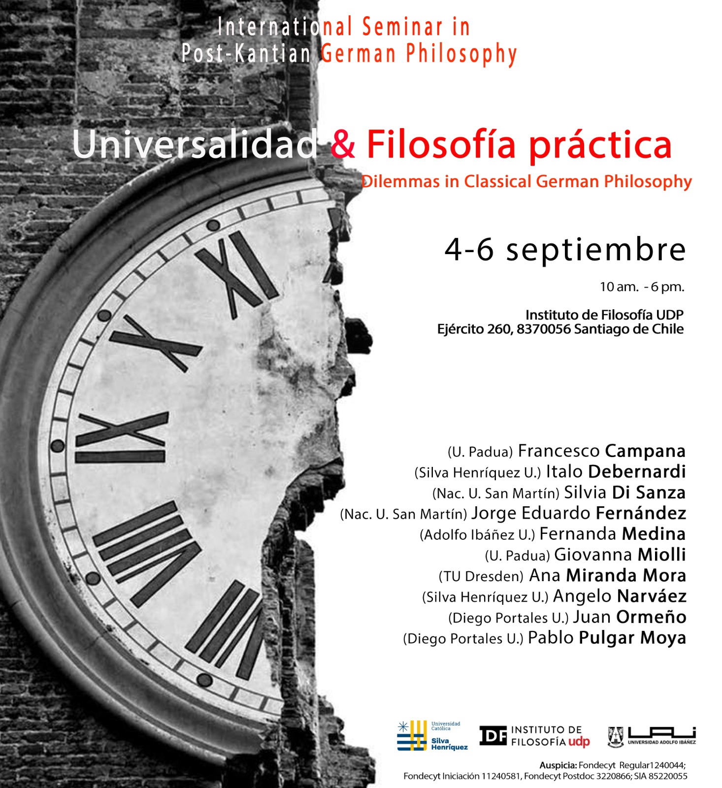 Universalidad & Filosofía práctica. Dilemmas in Classical German Philosophy (Sep. 4-6, 2024, Santiago de Chile)