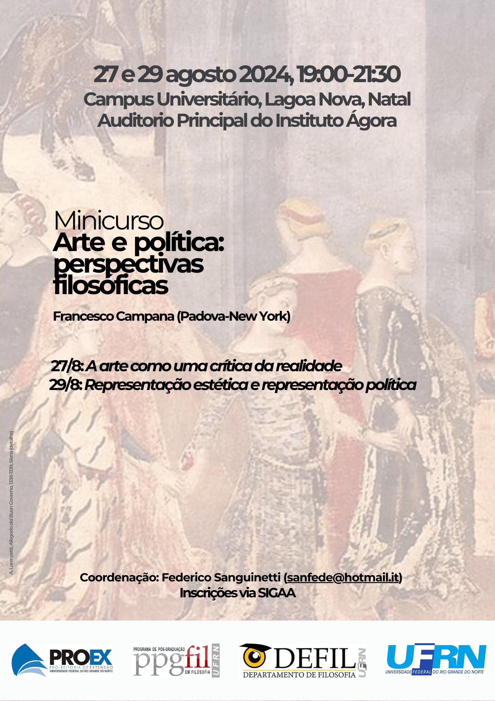 Arte e política: perspectivas filosóficas (Aug. 27 and 29, 2024, Natal)