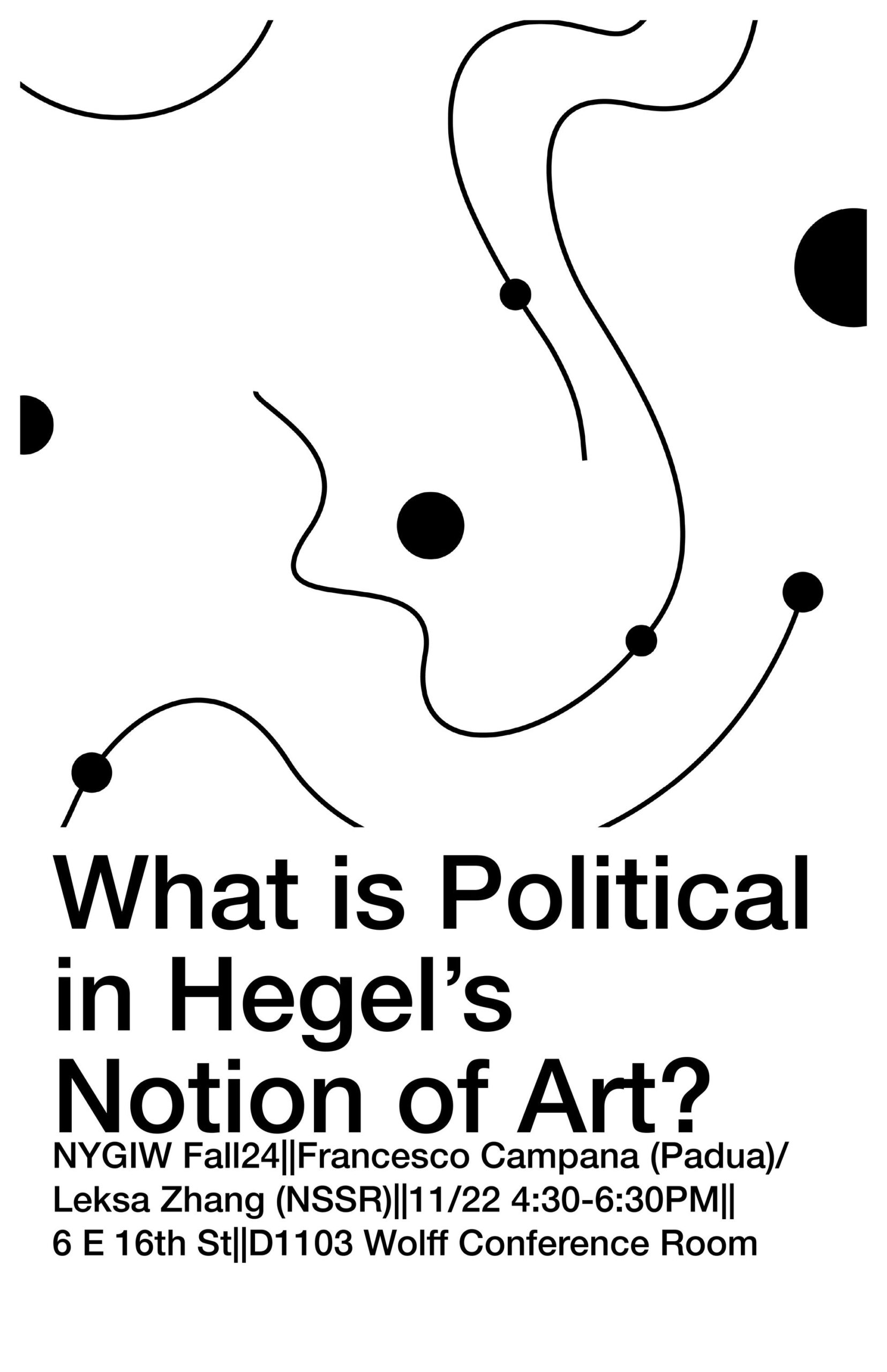 What is political in Hegel’s notion of art? (November 22, 2024, New York)